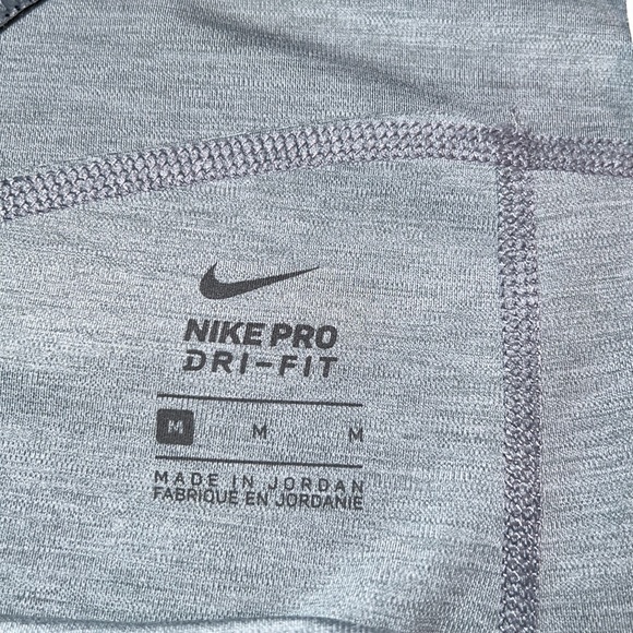 Nike Pro mid rise mesh paneled leggings training ankle length grey fitted Medium - Picture 9 of 15